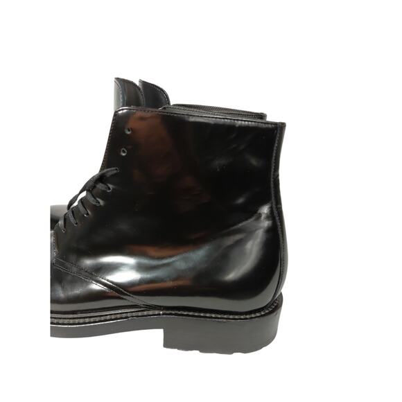 $1,000 Saint Laurent Black Leather Army Boots size US 10 /EU 43 Made in Italy main image 11